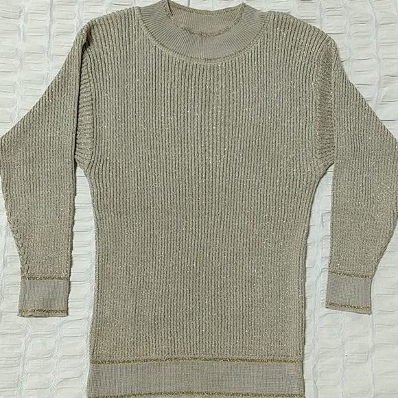 Vintage Mondi Sweater Beige Gold Special Ocassion - Picture 1 of 5